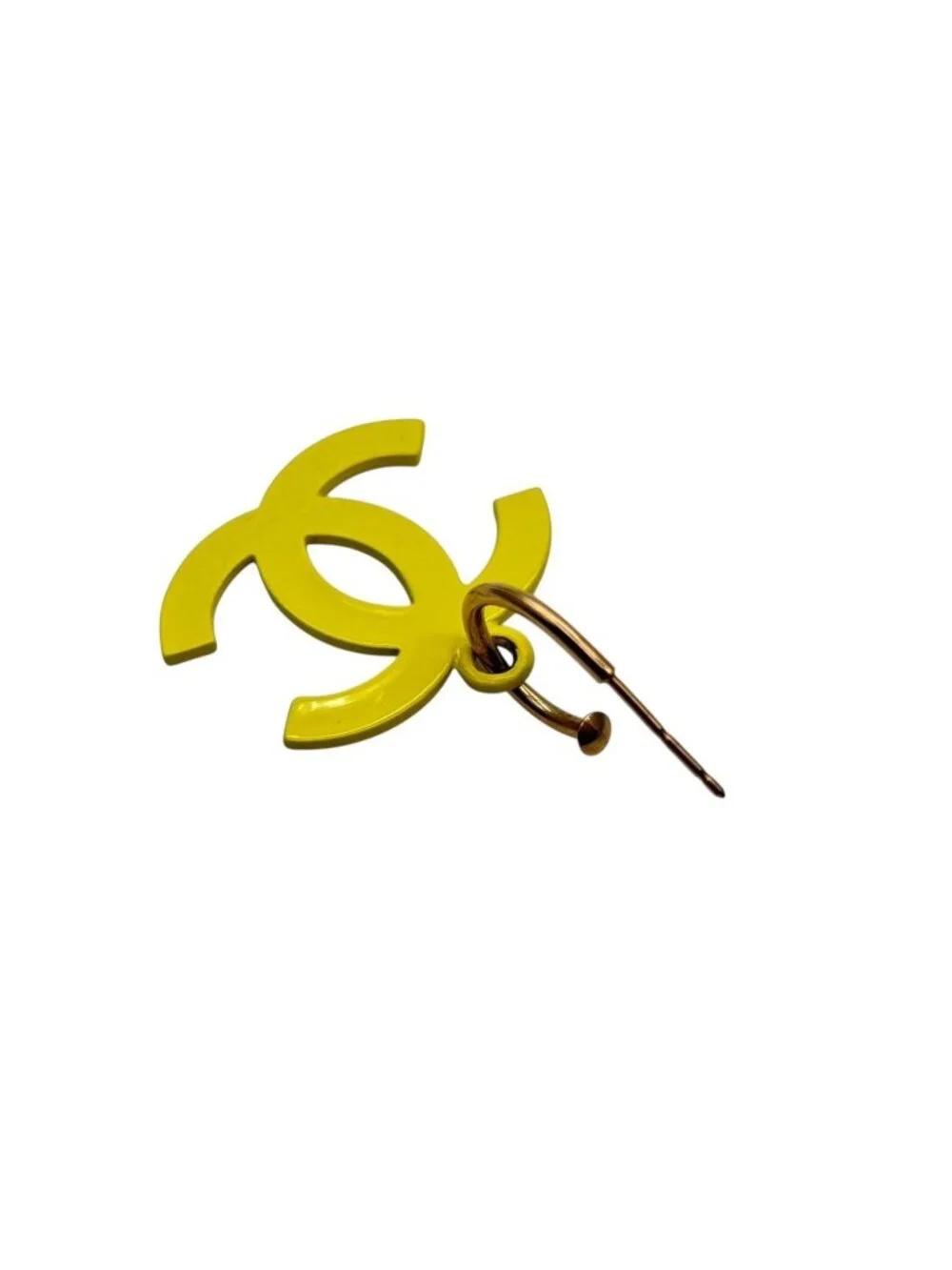 Chanel CC Logo Swing Earrings 03 Yellow Gold